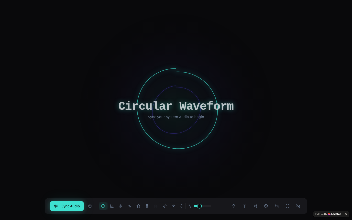 Waveform Visuals — landing page