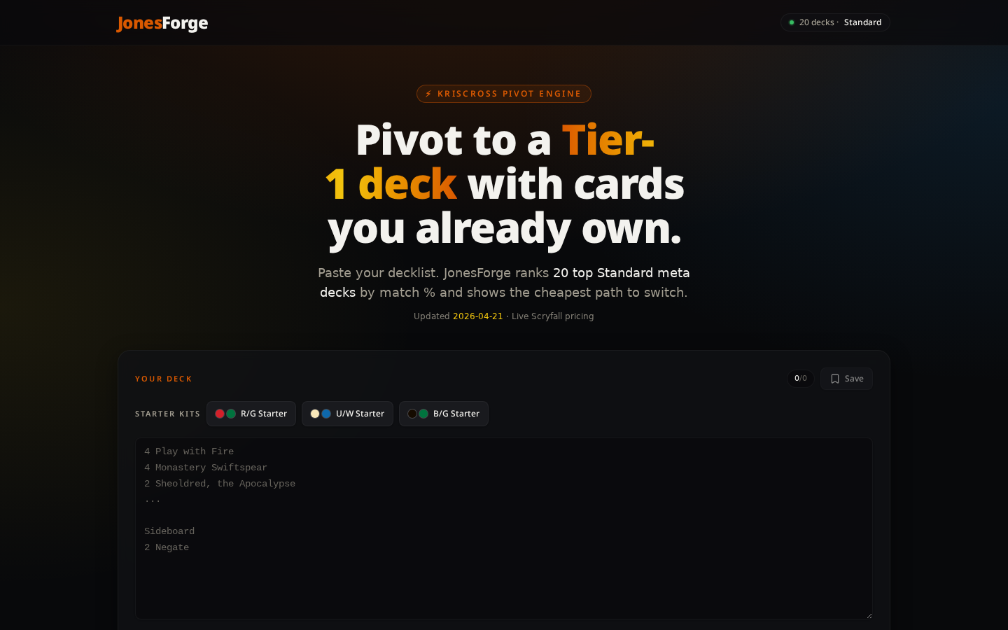 JonesForge — landing page
