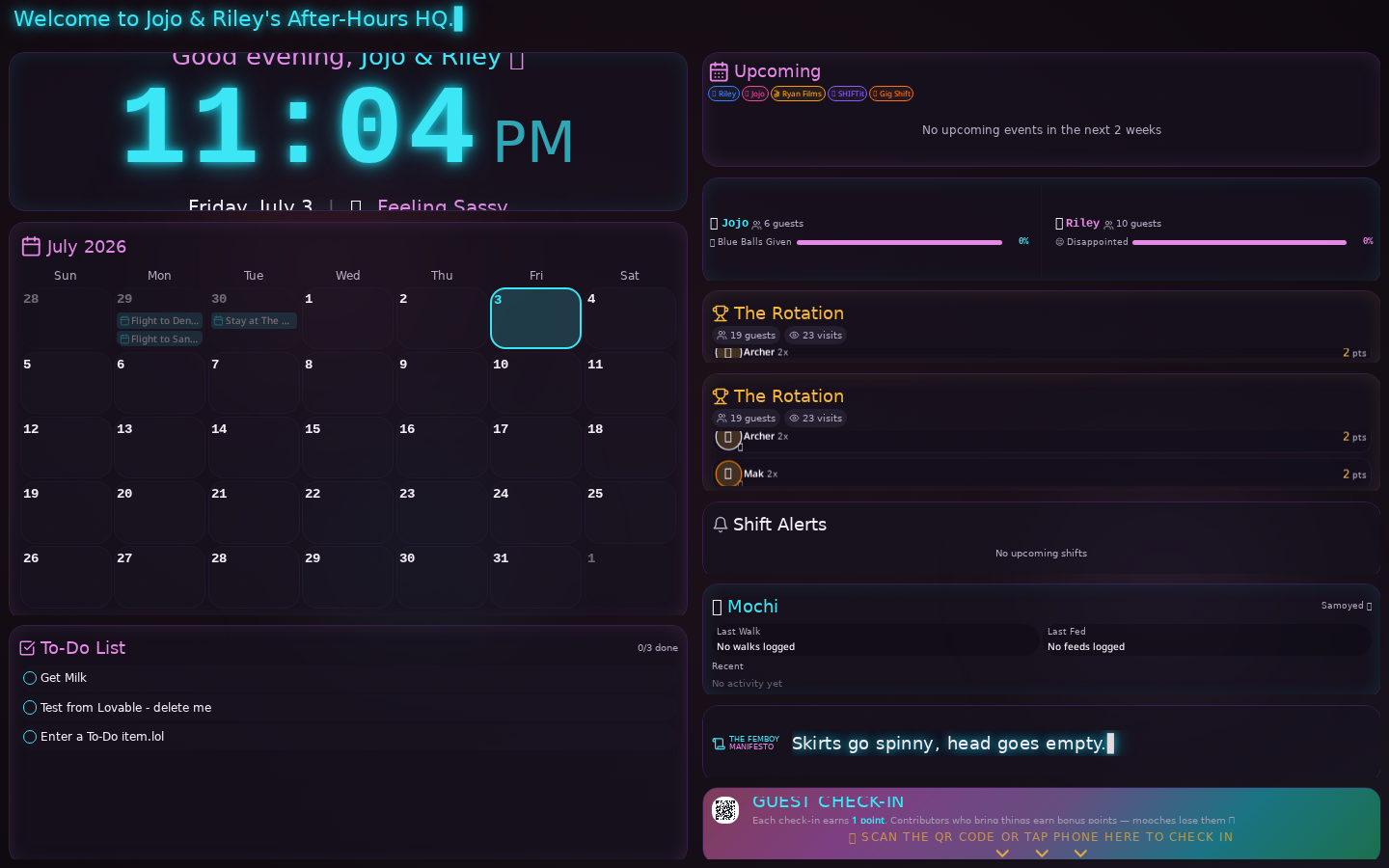 Riley & Jojo's Switchboard — landing page