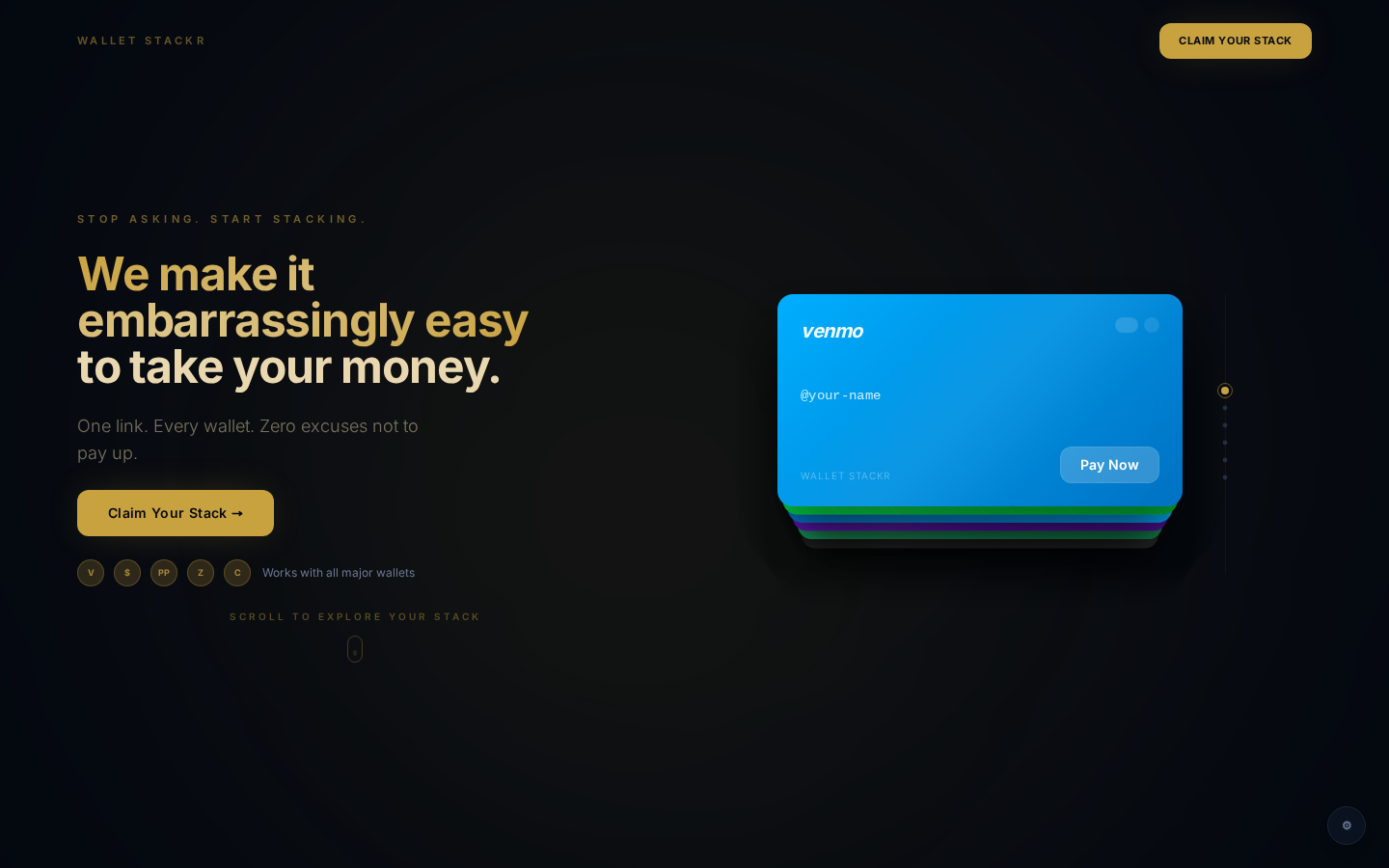 Wallet Stackr — landing page