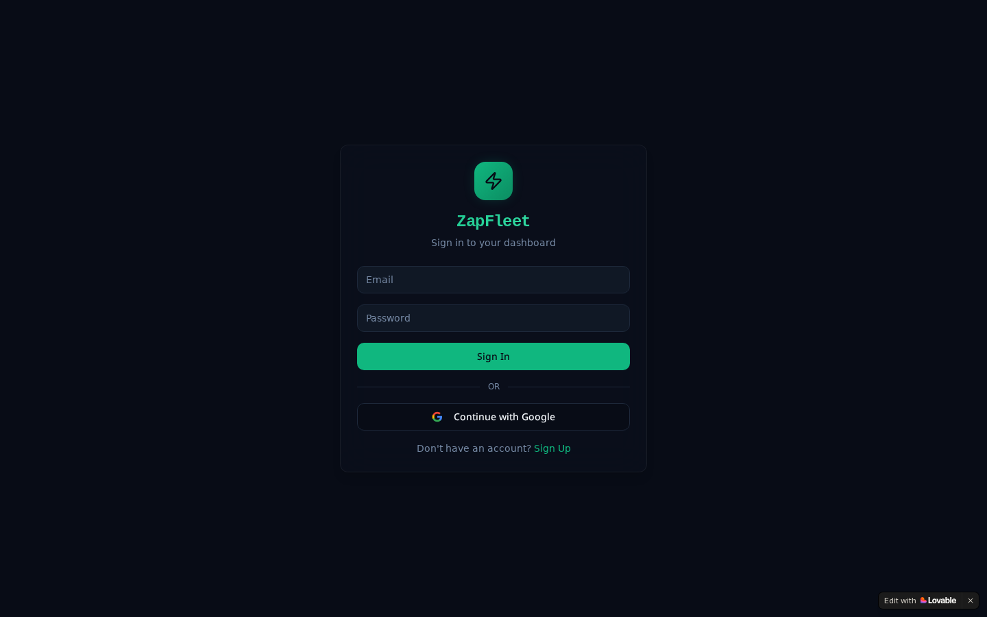 Zap Fleet Optimizer — landing page